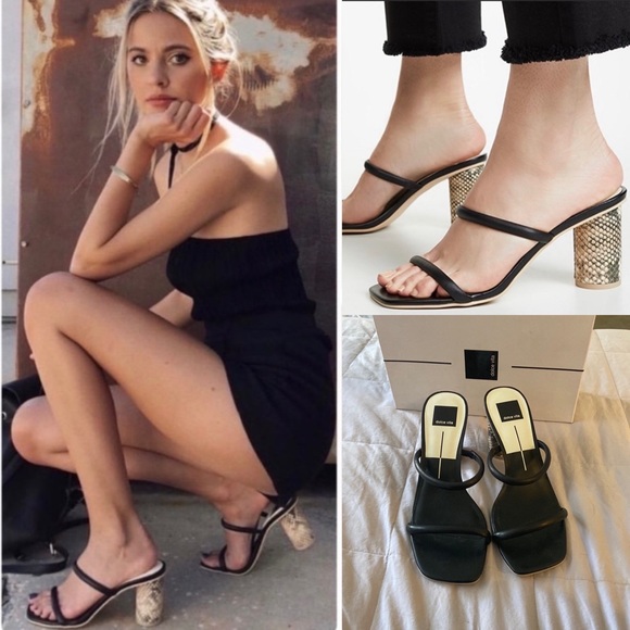 *Sold* Dolce vita Noles black and snake skin heels size 8.5 with box - Picture 15 of 16